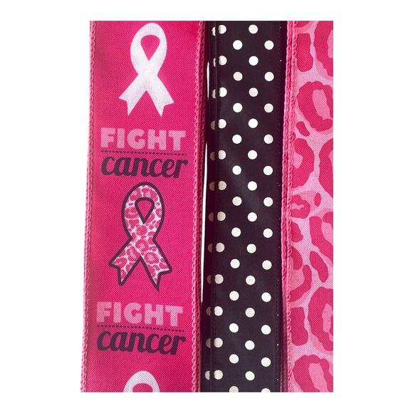 Faith Hope Cure Breast Cancer Awareness Wreath Kit | Pink Ribbon Bundle & Sign - Picture 4 of 6